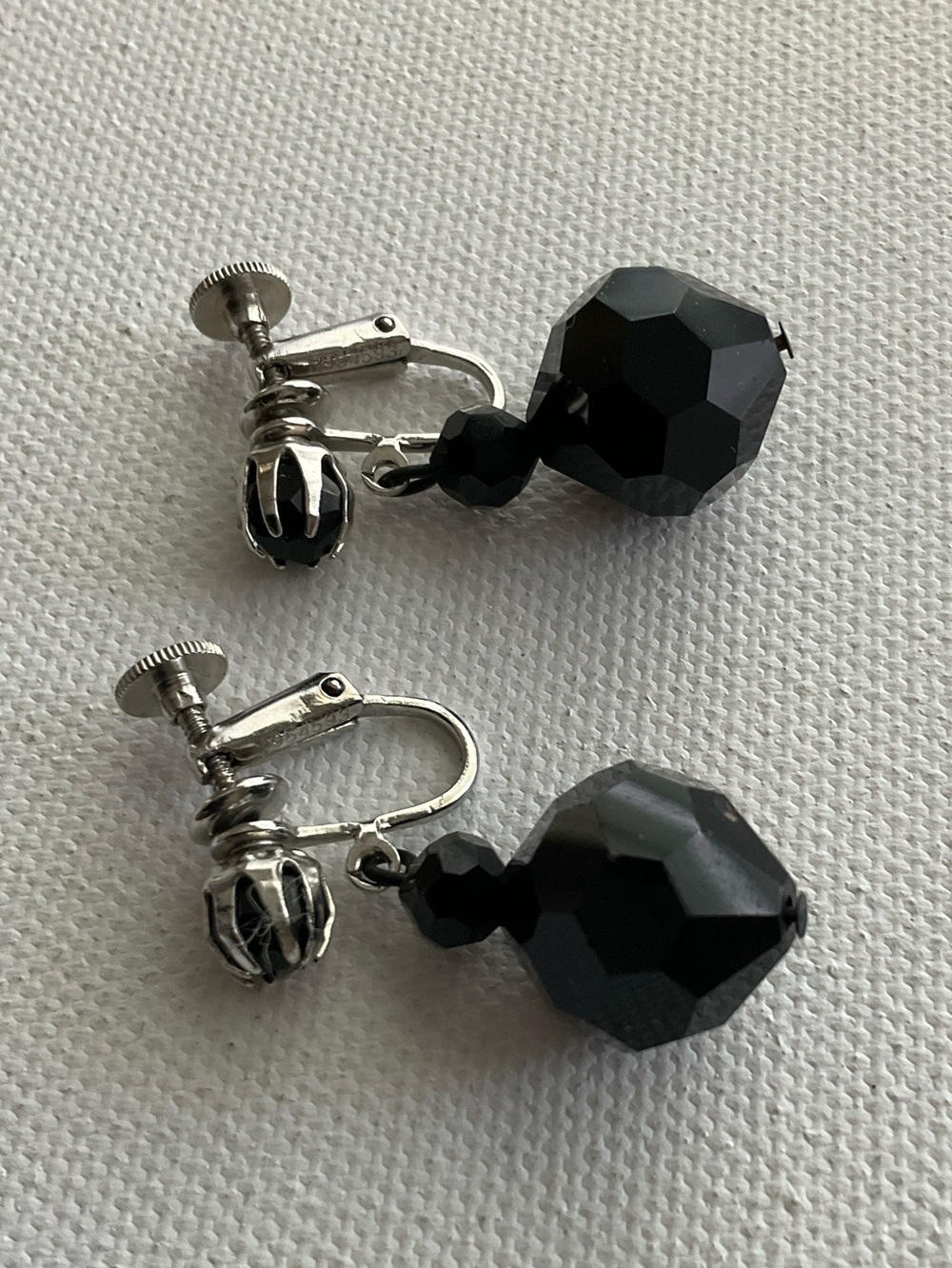 Black Crystal Drop Earrings